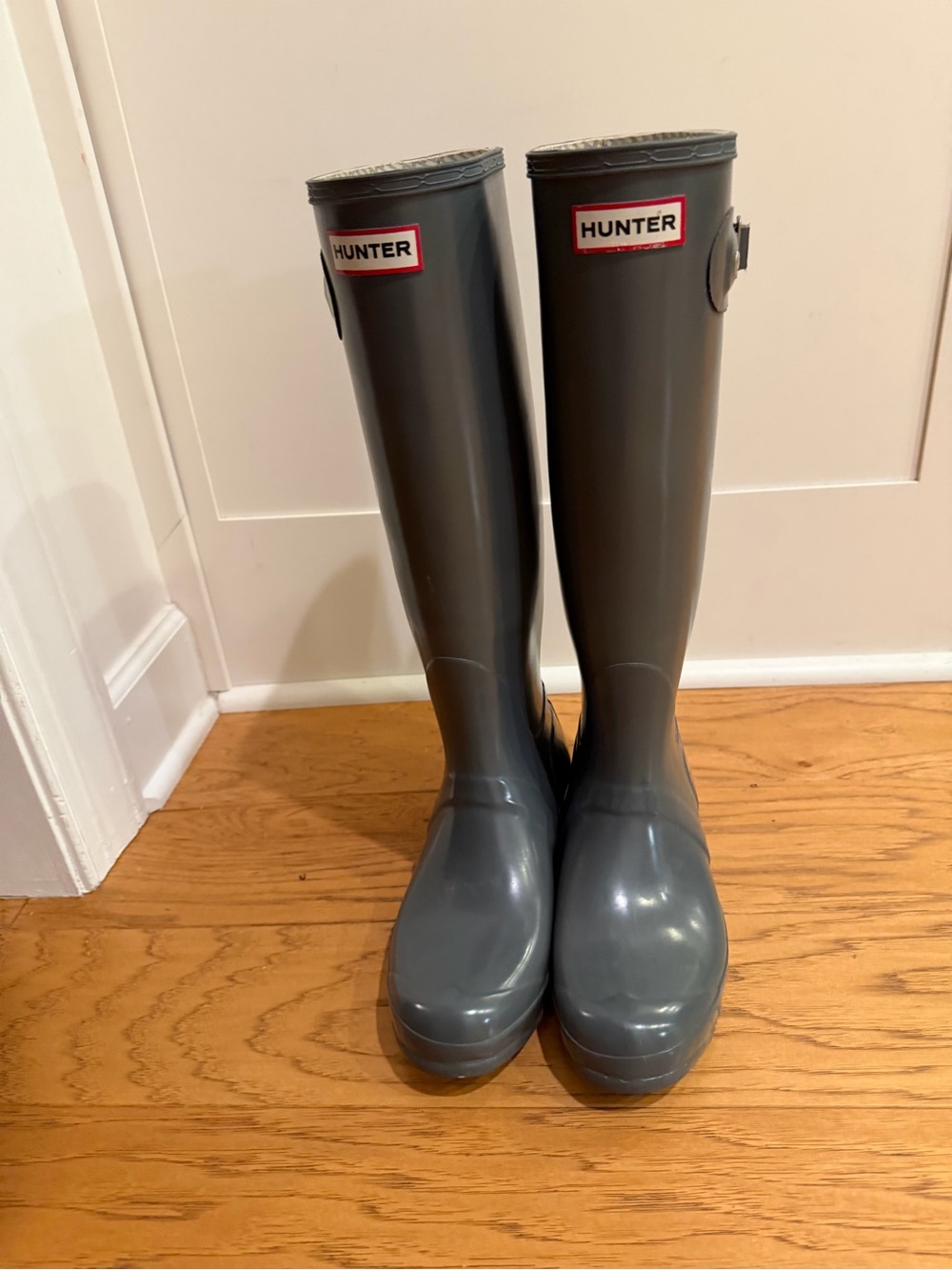 Gray Tall Hunter Rain Boots